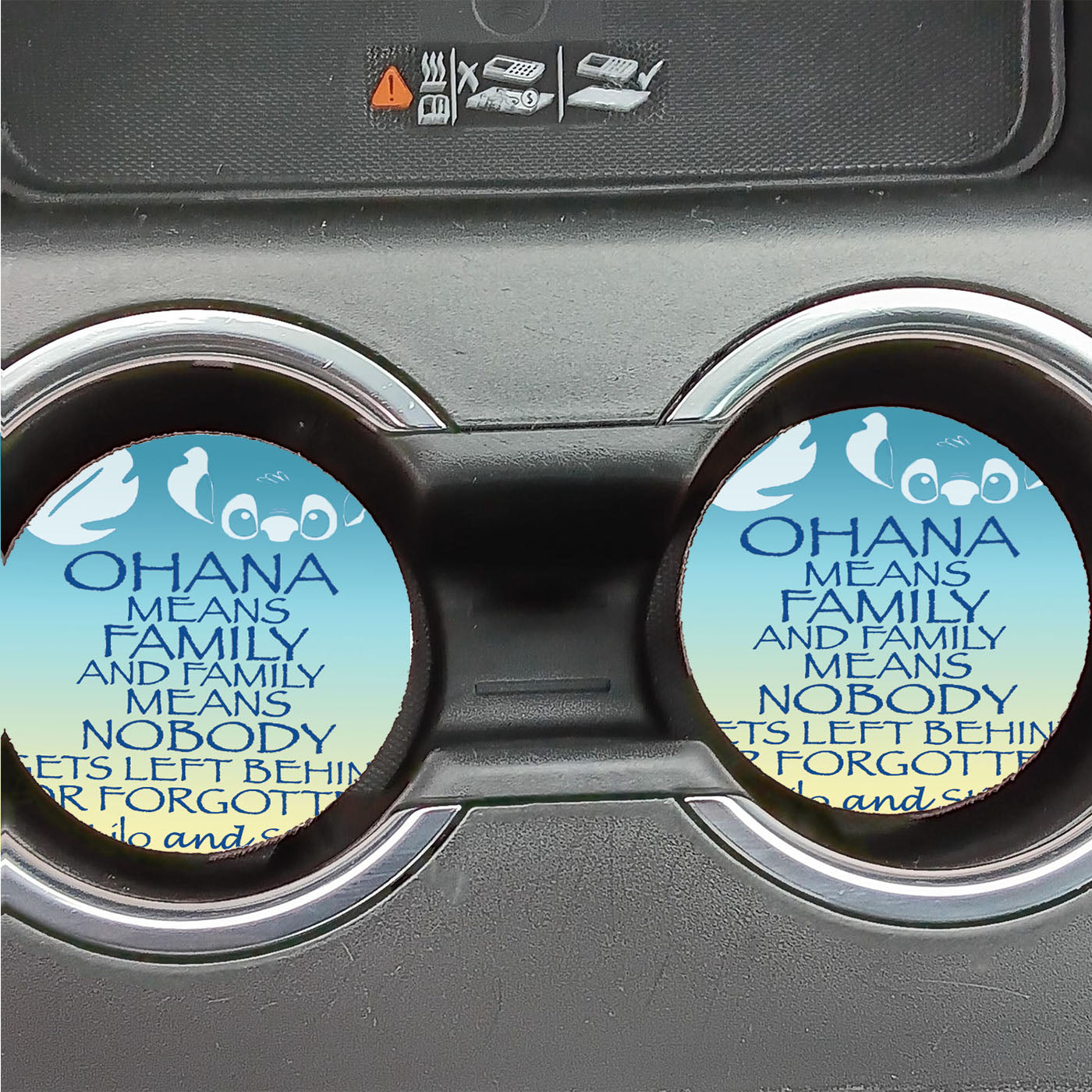 Ohana Means Car Coasters