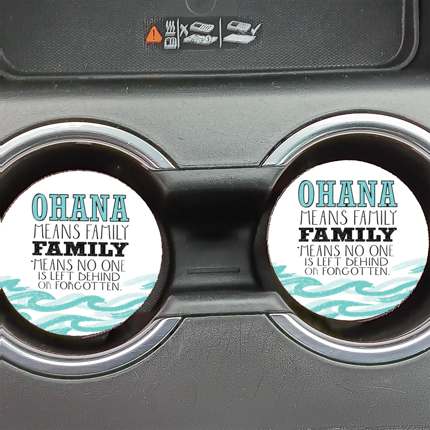 Ohana Means Family Lilo And Stitch Car Coasters