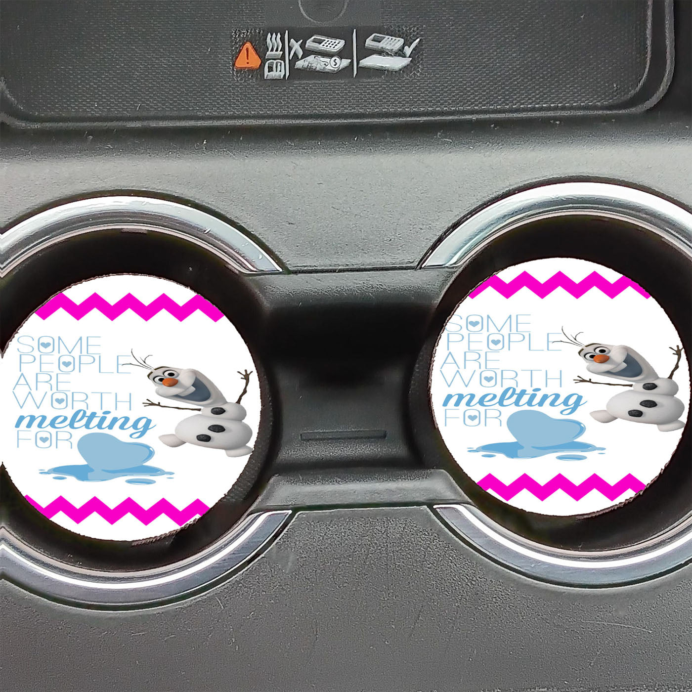 Olaf Disney Frozen Quote Car Coasters