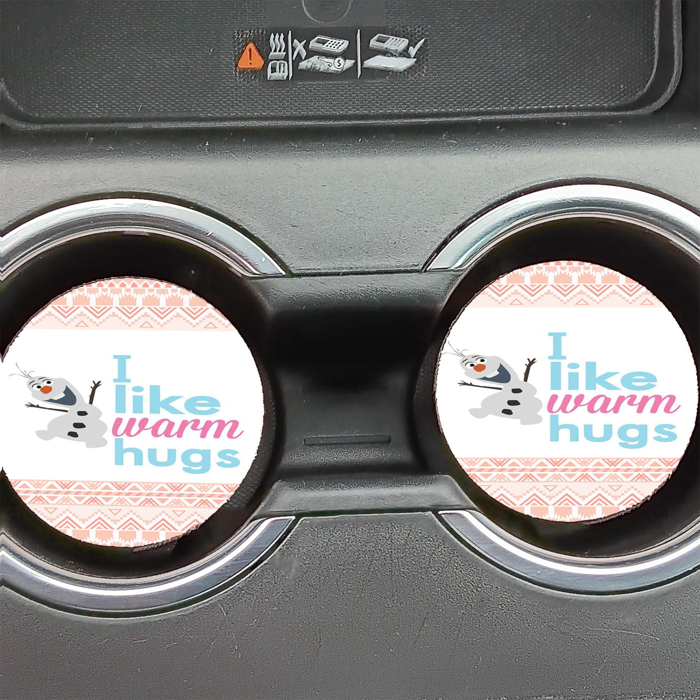 Olaf Disney Frozen Quotes Warm Hug Car Coasters