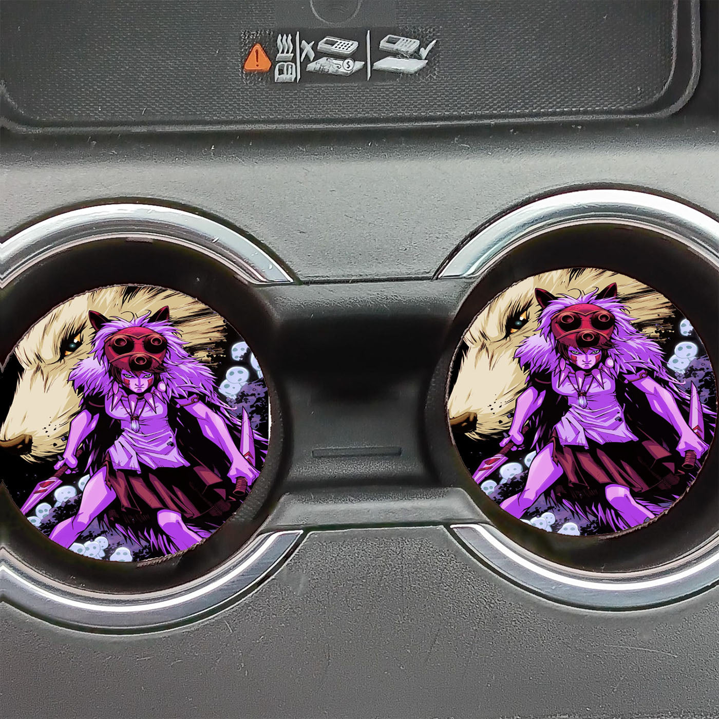Oliver Nome Princess Mononoke Color Car Coasters