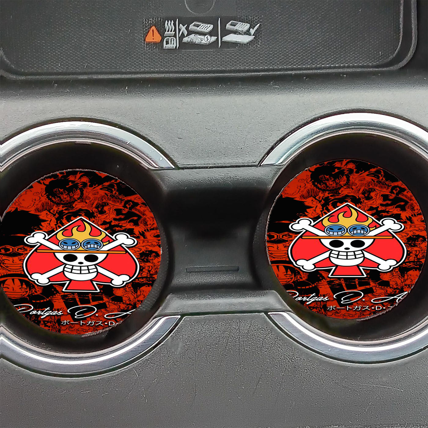 One Piece Ace Portgas Car Coasters