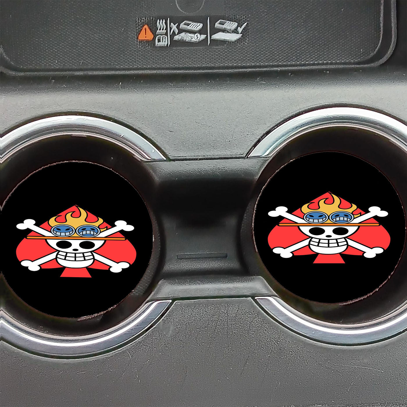 One Piece Ace Spade Minimalist Logo Car Coasters