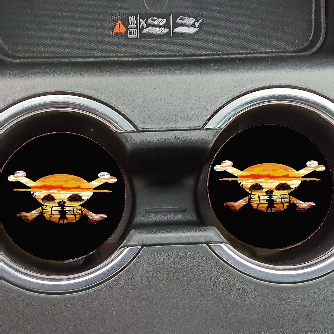 One Piece Art Sunset Car Coasters