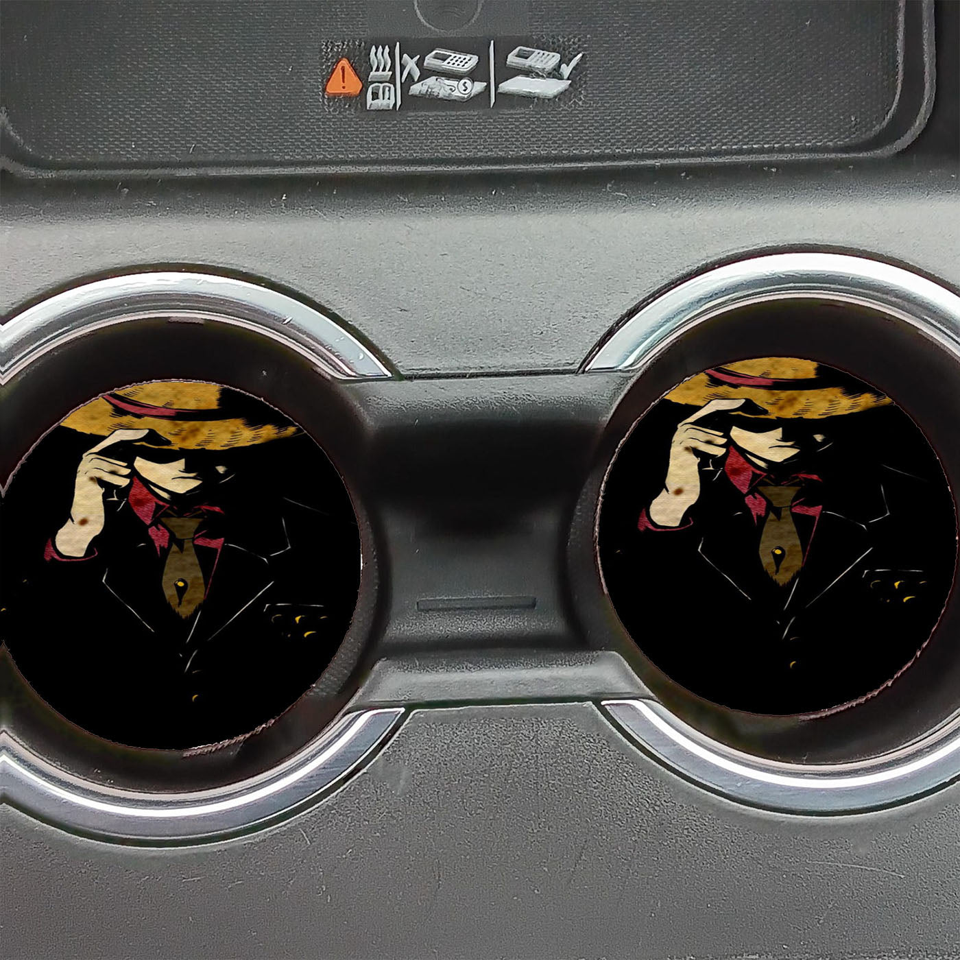 One Piece Black Car Coasters