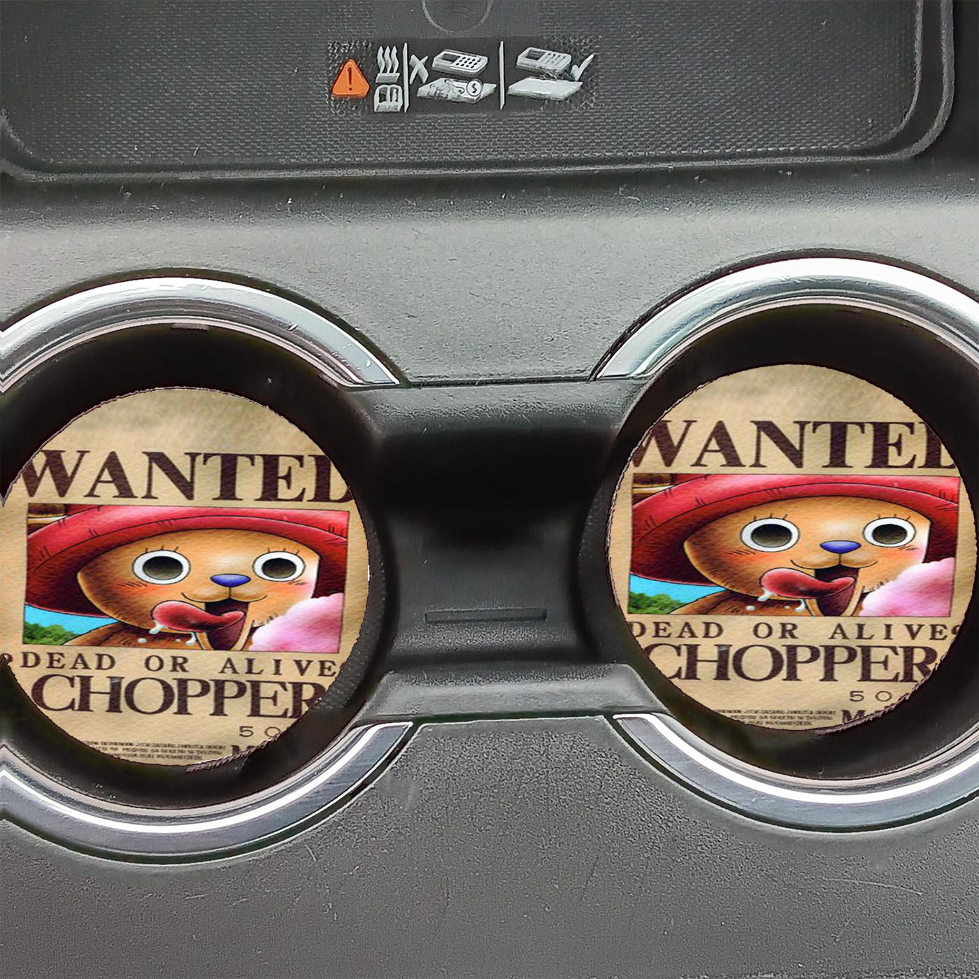 One Piece Chopper Wanted Poster Car Coasters