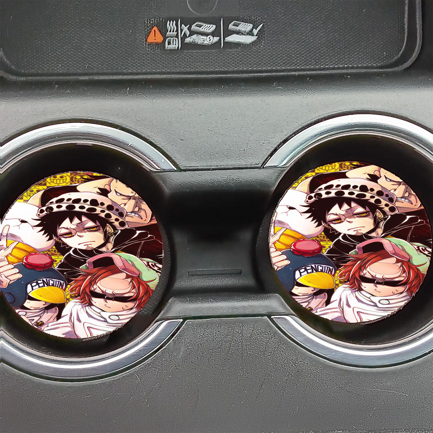 One Piece Heart Pirates Car Coasters