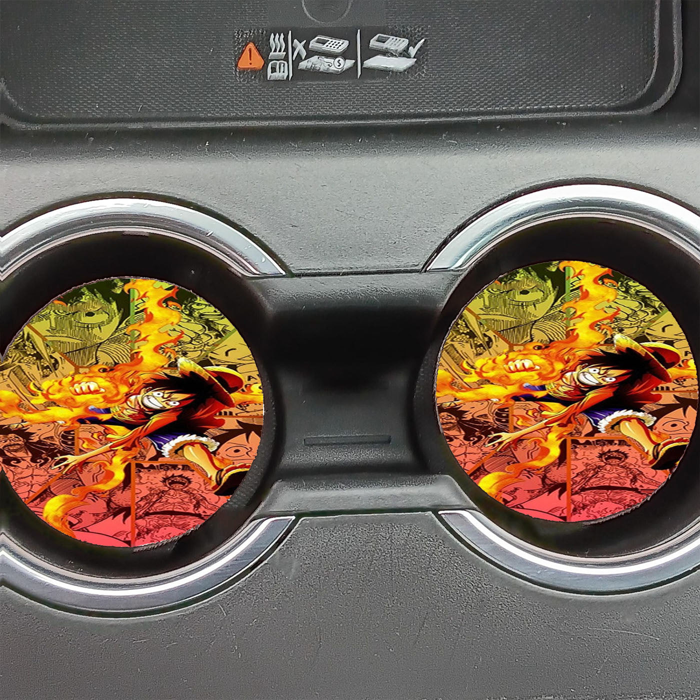One Piece Luffy Fire Punch Car Coasters