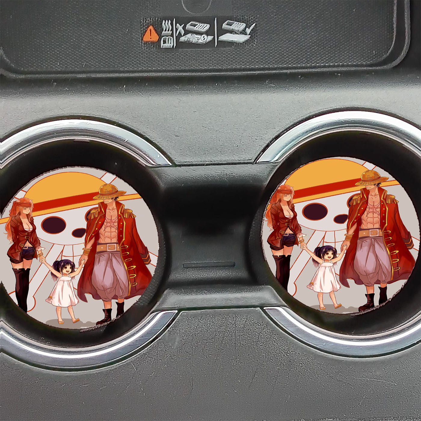 One Piece Luffy Nami Fam Car Coasters