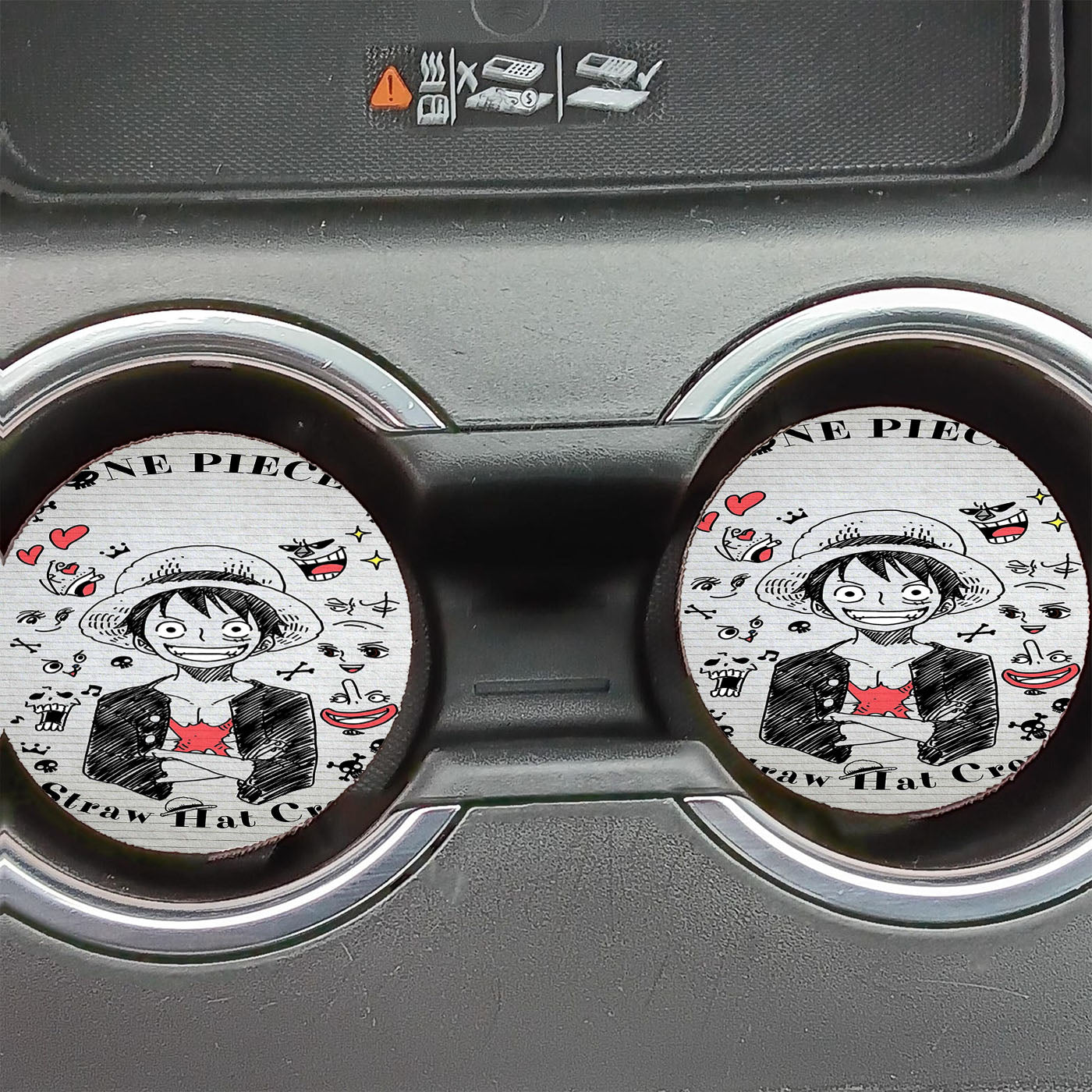 One Piece Monkey D Luffy Straw Hat Crew Car Coasters