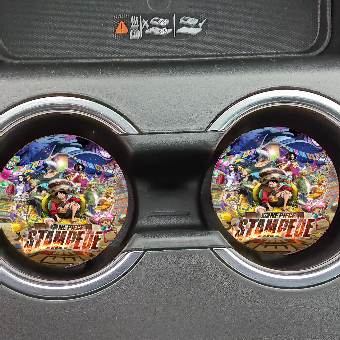 One Piece Stampede Movie Poster Car Coasters
