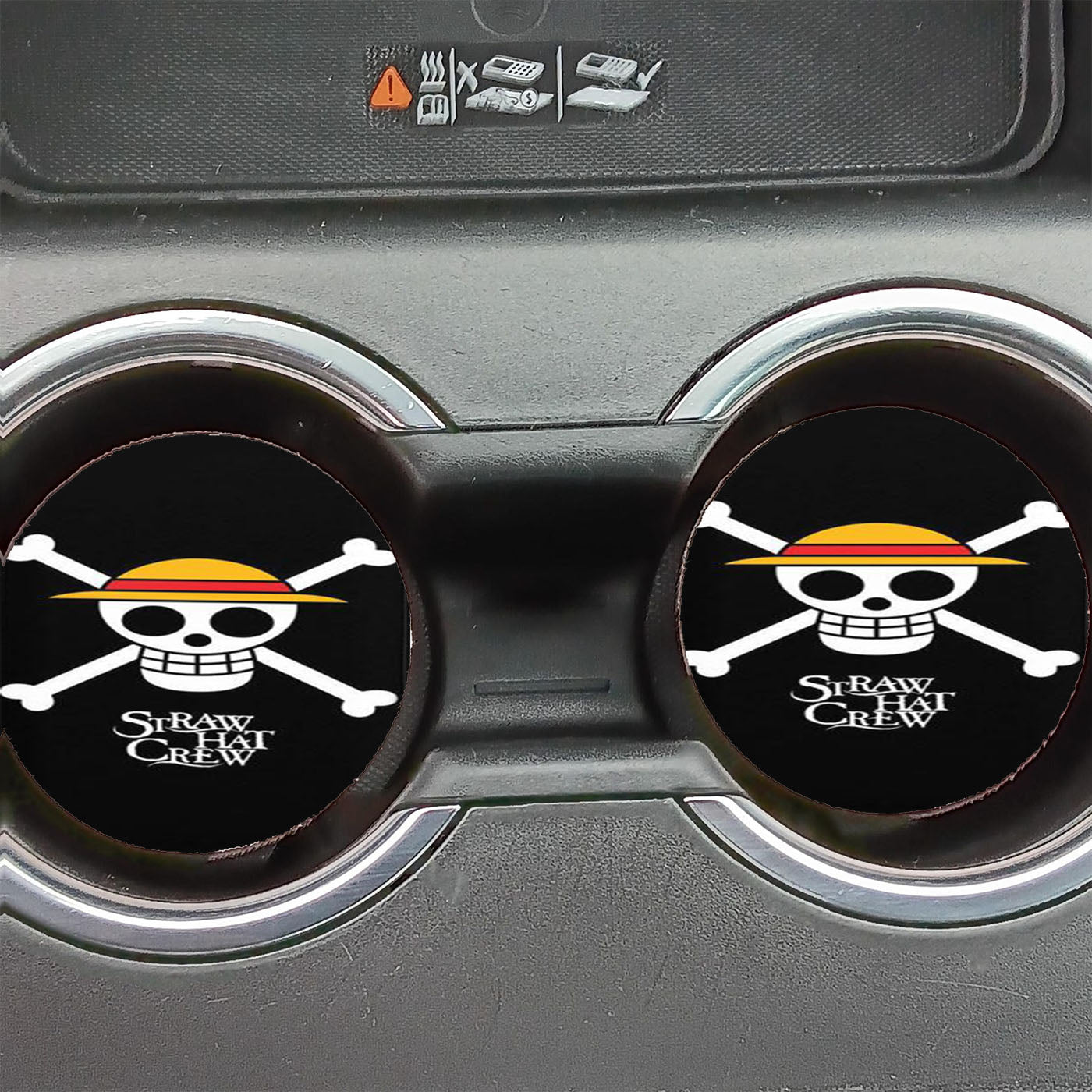 One Piece Straw Hat Crew Flag Car Coasters