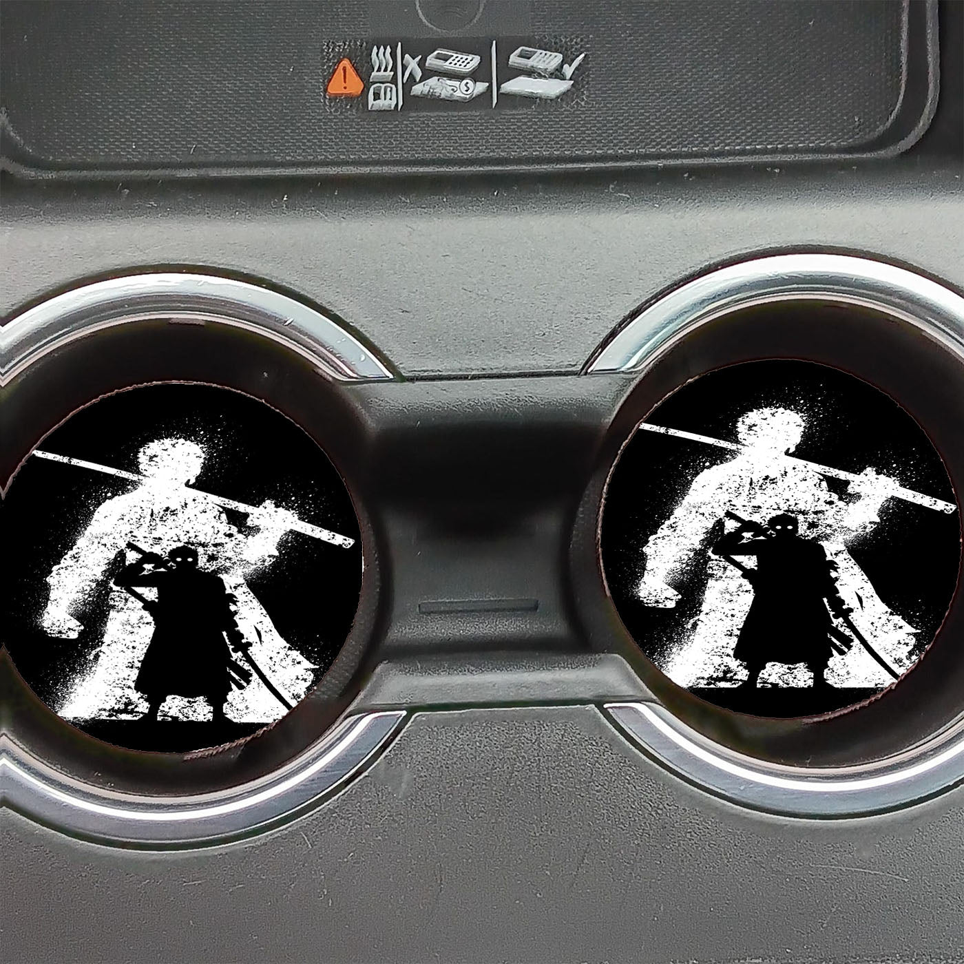 One Piece Zoro Silhouette Car Coasters