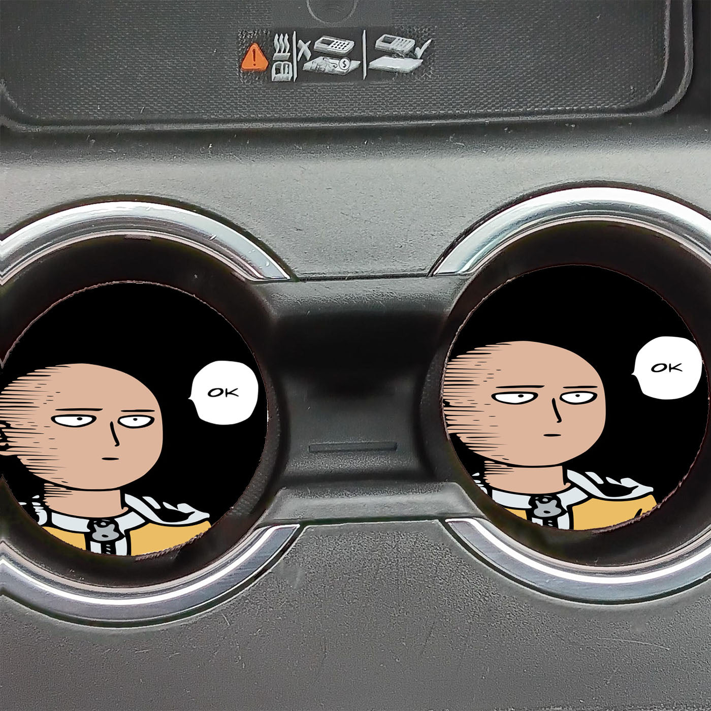 One Punch Man Face Cartoon Head Human Behavior Car Coasters