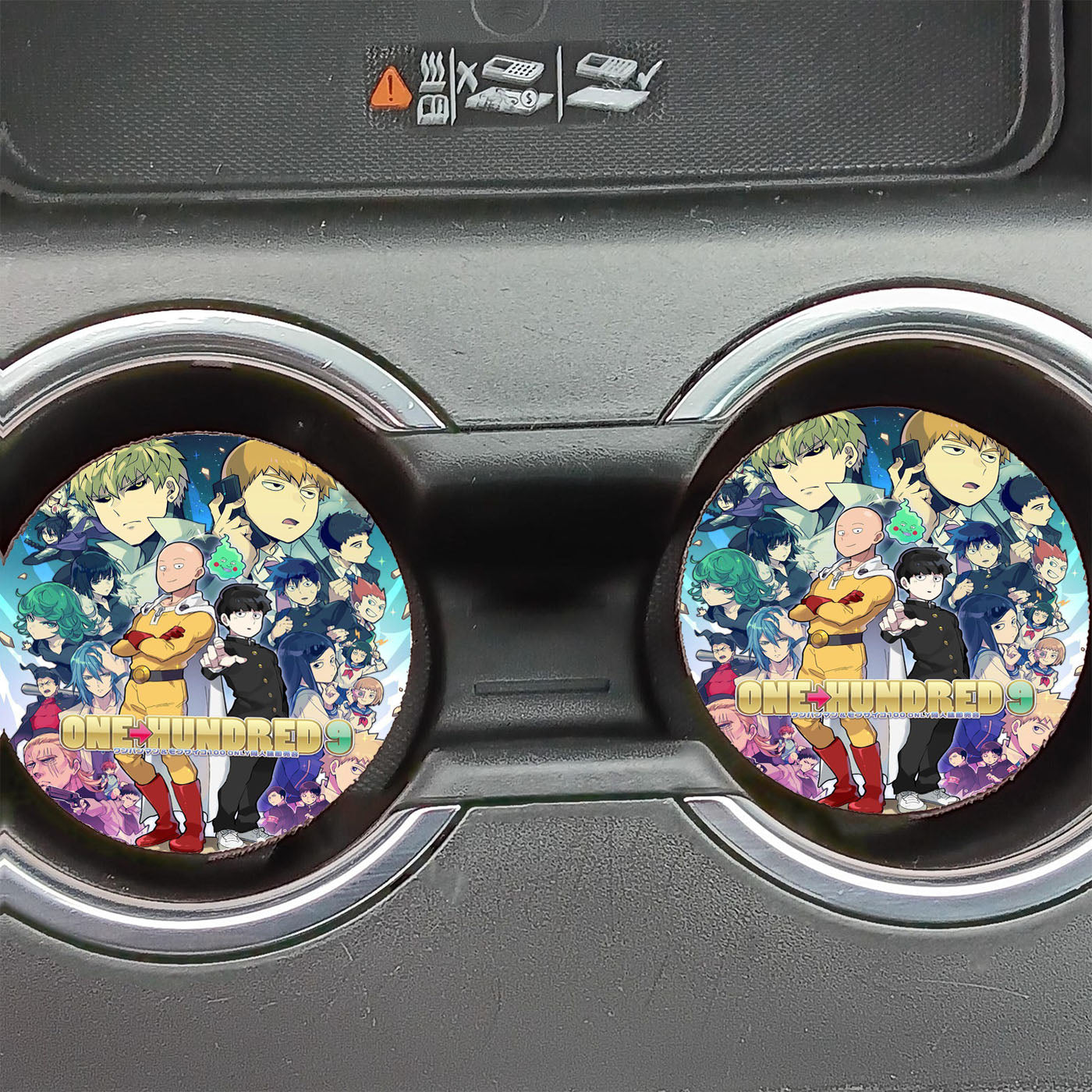 One Punch Man Mob Psycho 100 Car Coasters