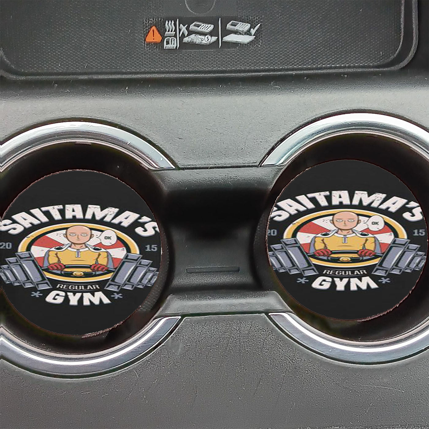 One Punch Man Saitama Gym Car Coasters