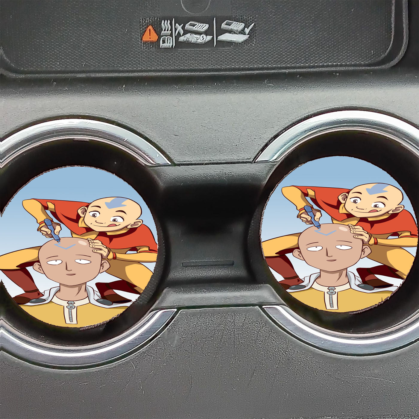 One Punch Man Saitama X Aang Avatar Car Coasters