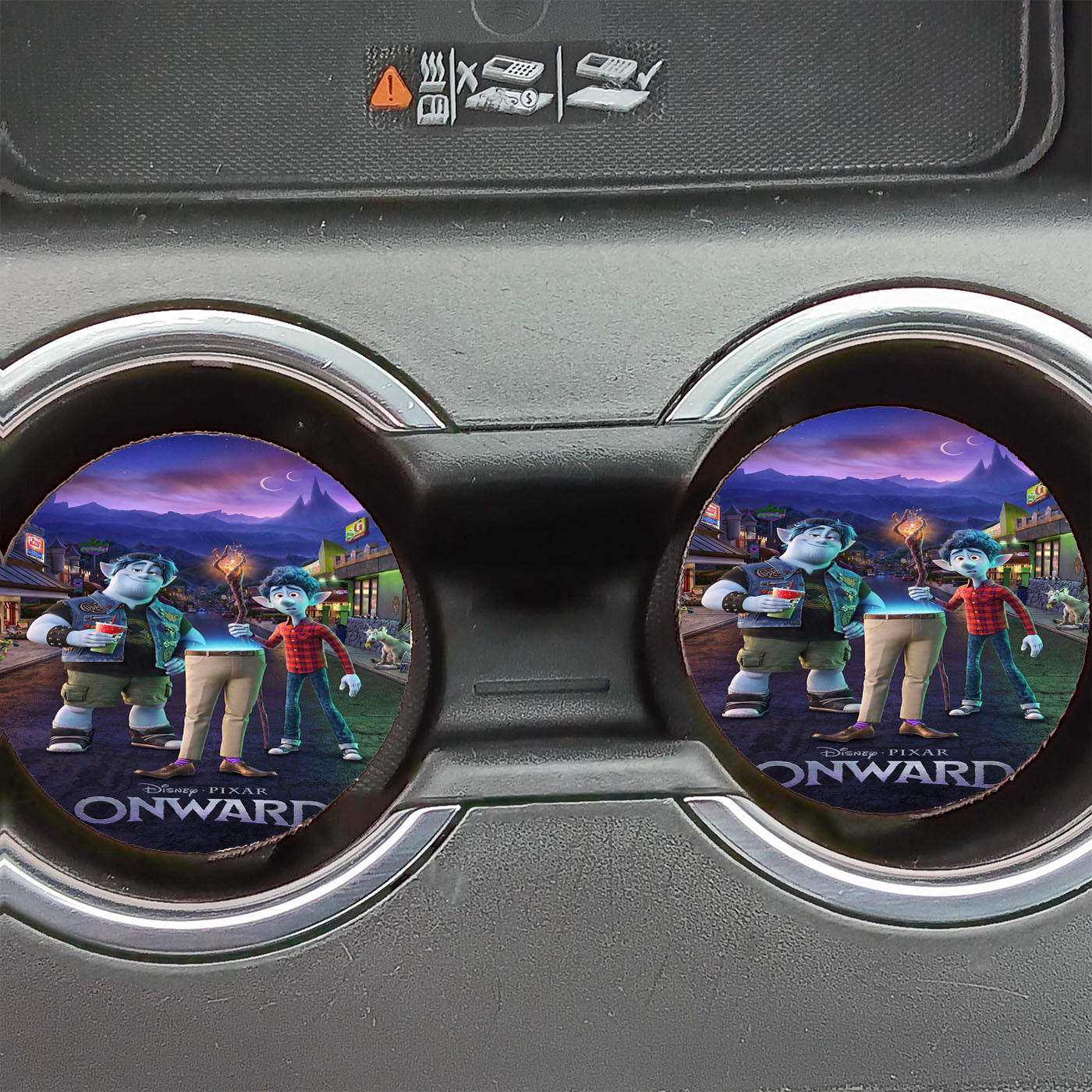 Onward Disney Pixar Animated Movie Poster Car Coasters