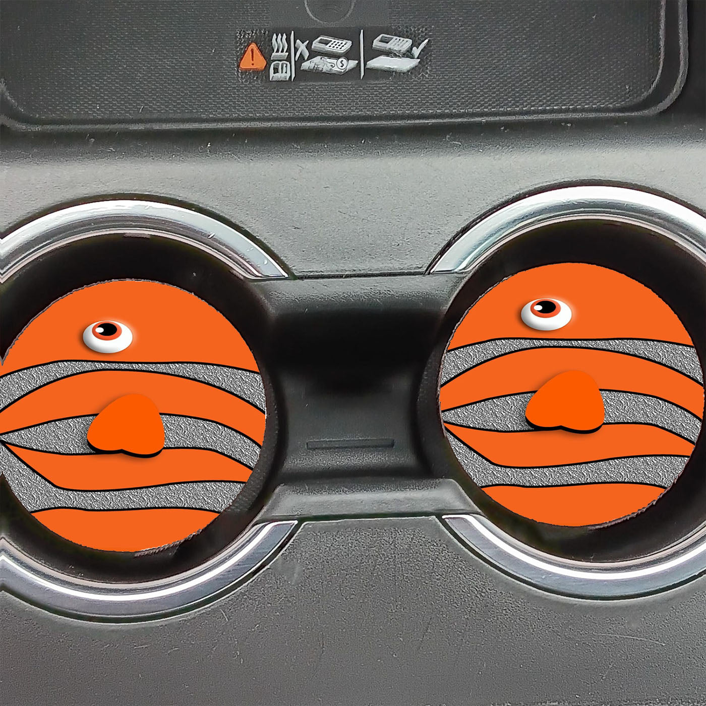 Orange Nemo Ornamental Fish Cartoons Car Coasters