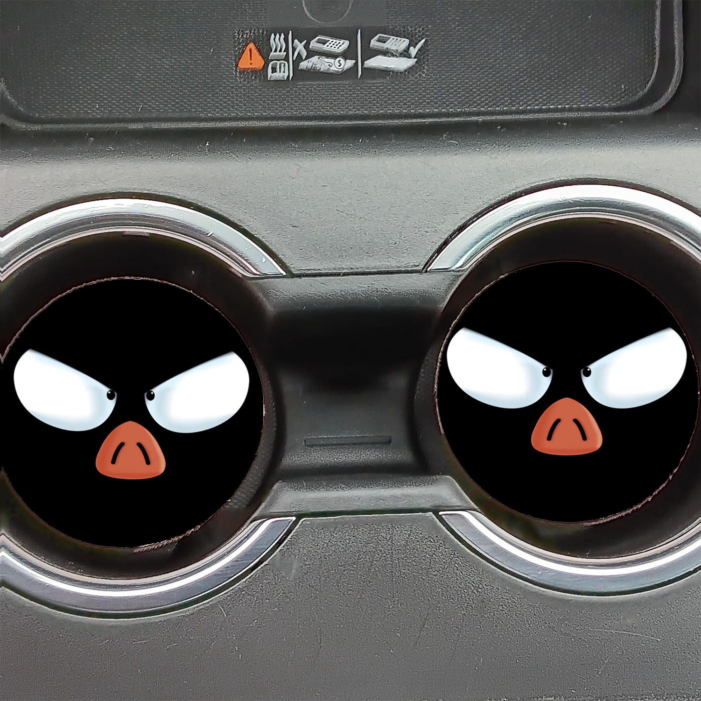 P Chan Angry Eyes Car Coasters