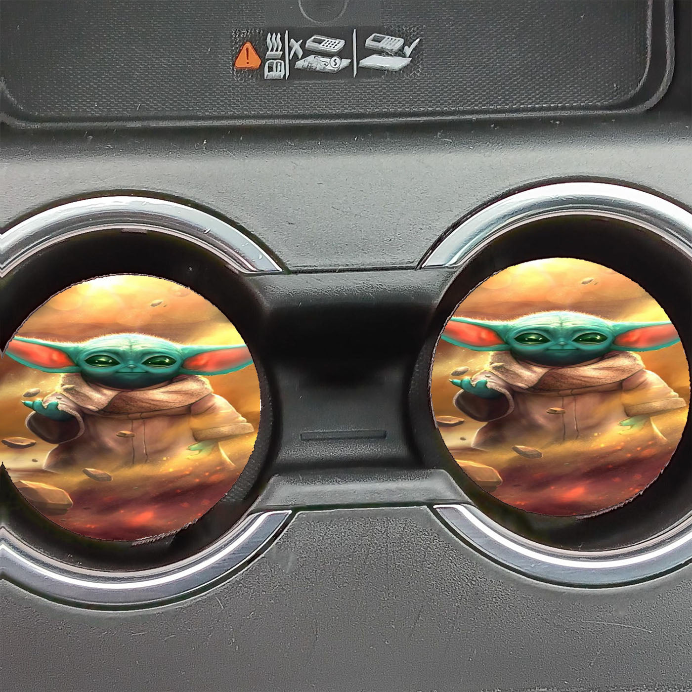 Painting Baby Yoda Art Car Coasters