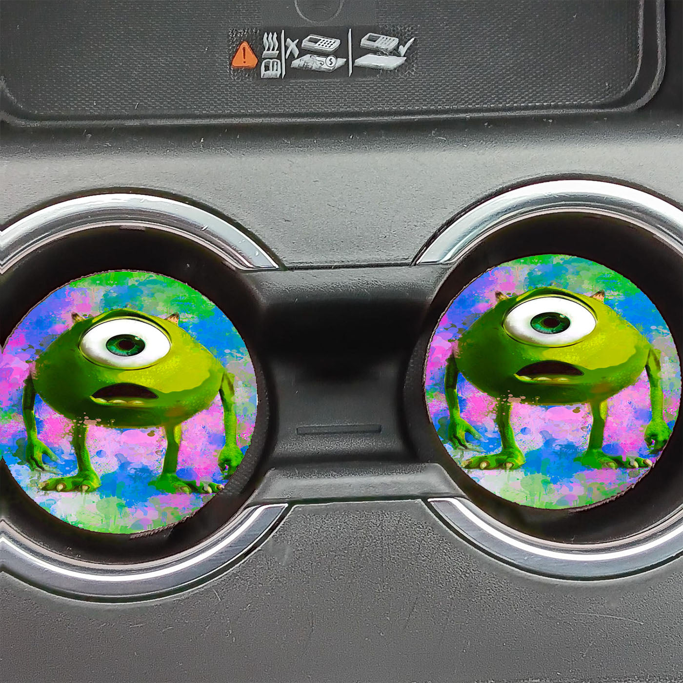Painting Splat Art Mike Wazowski Car Coasters