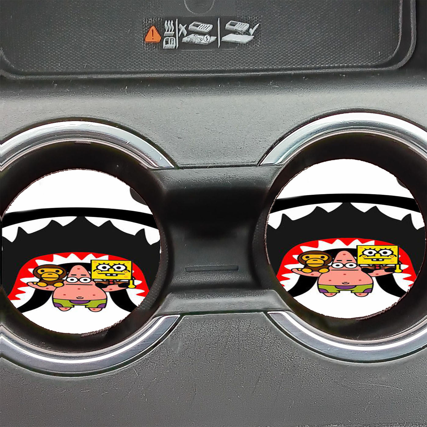 Patrick & Spongebob On Bape Shark Car Coasters