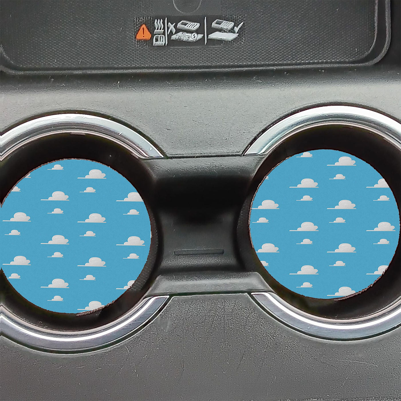Pattern Of Toy Story Sky Blue Clouds Car Coasters