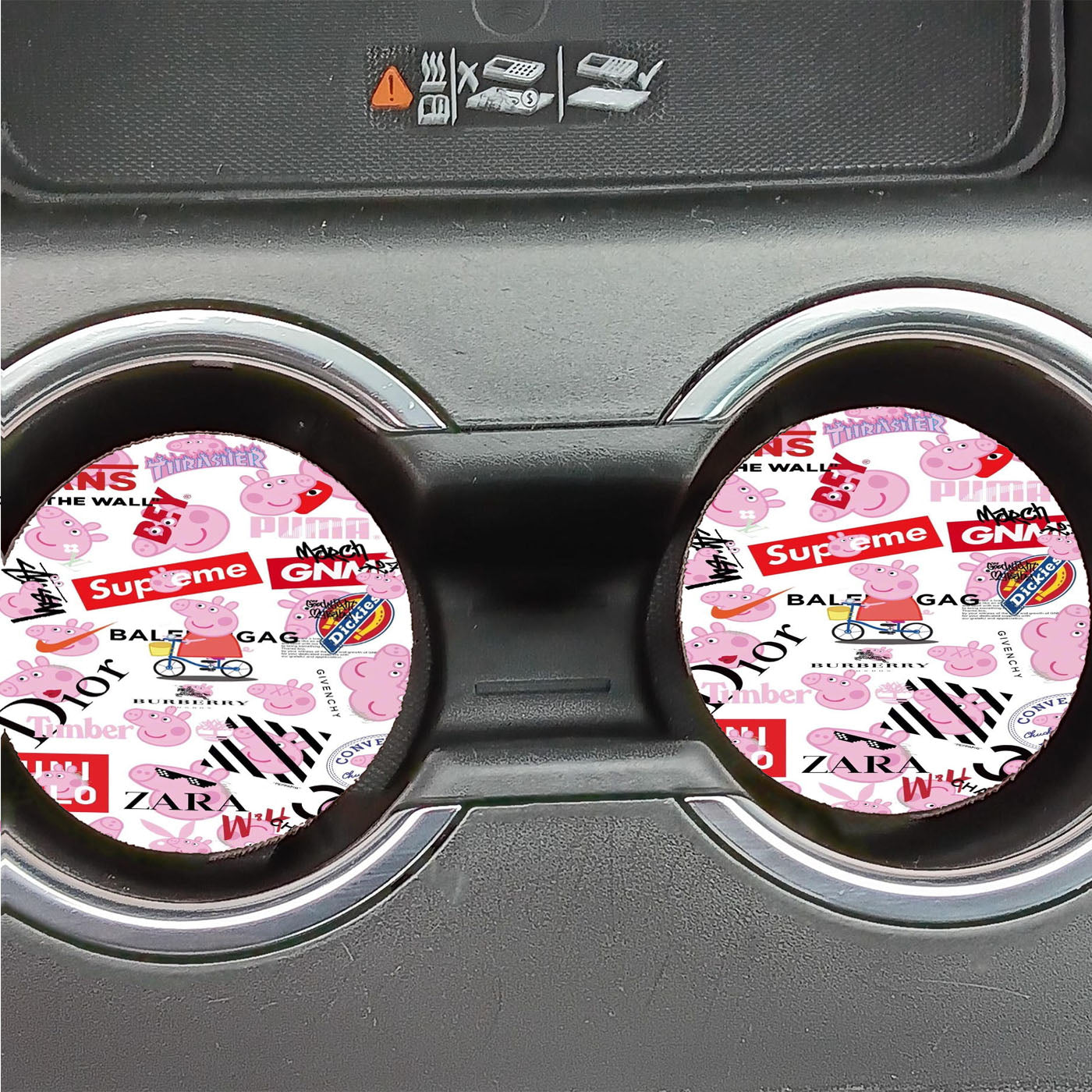 Peppa Hypebeast Wallpaper Car Coasters