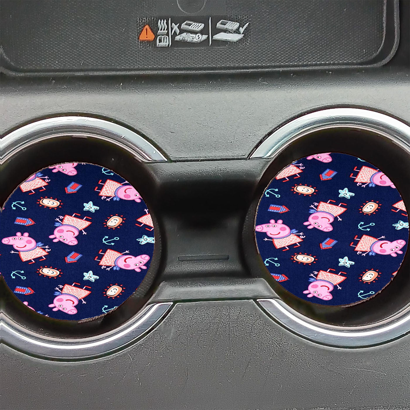 Peppa Pig Anchor Navy Doodle Car Coasters