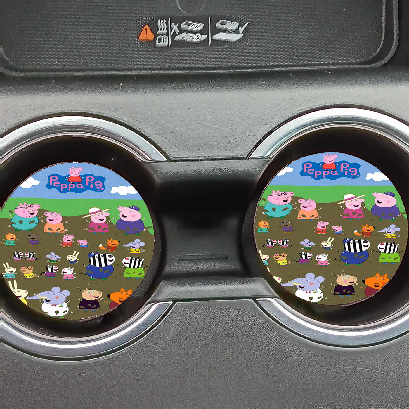 Peppa Pig Character In The Rice Field Car Coasters