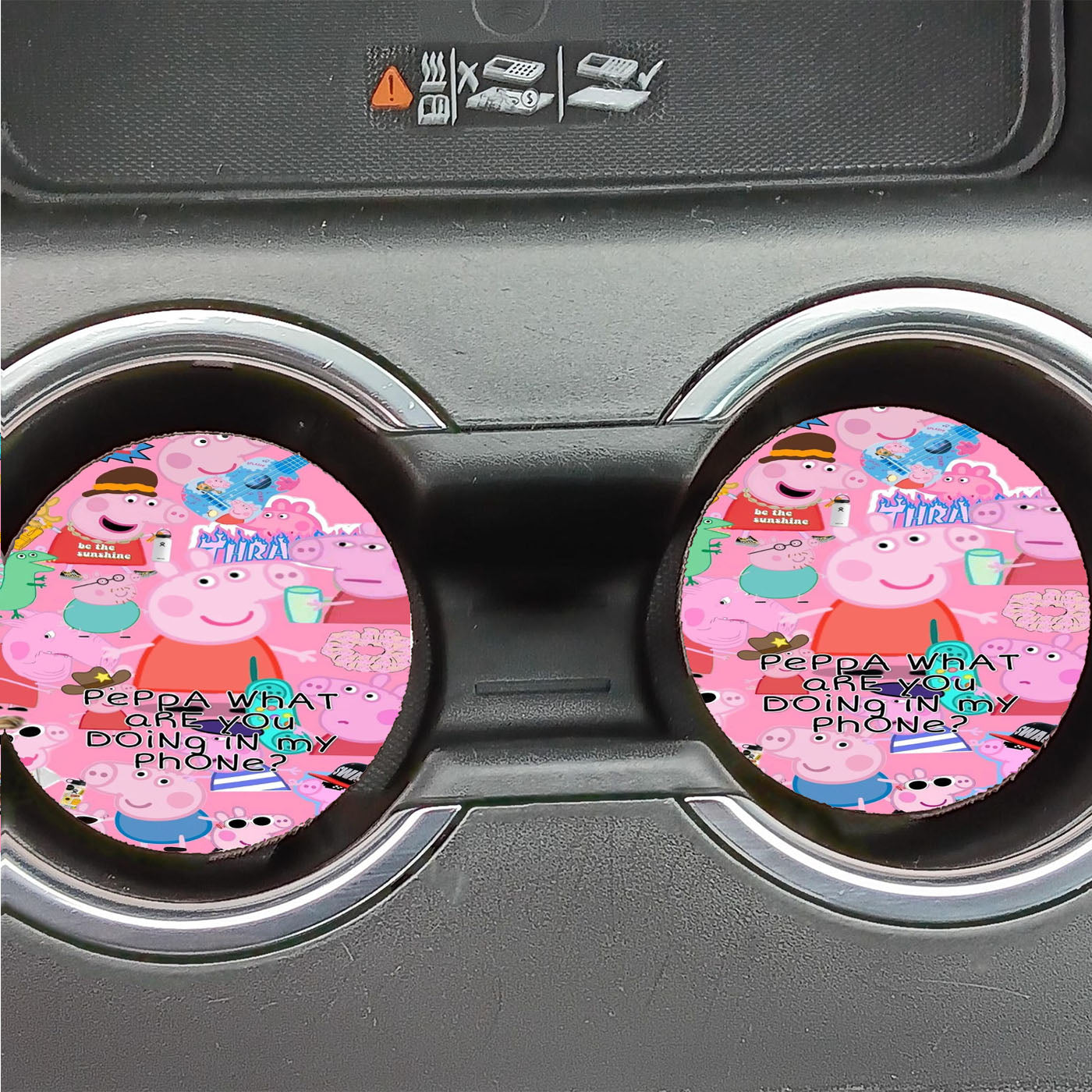 Peppa Pig Collages Wallpaper Car Coasters