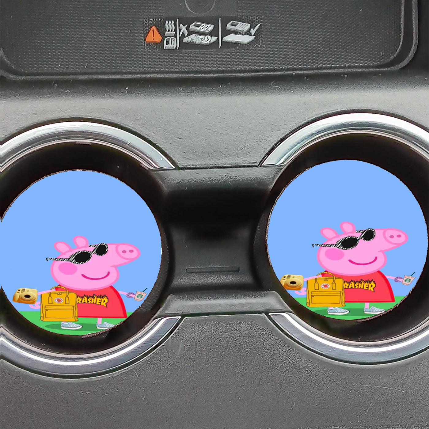 Peppa Pig Cool Hypebeast Vsco Girl Car Coasters