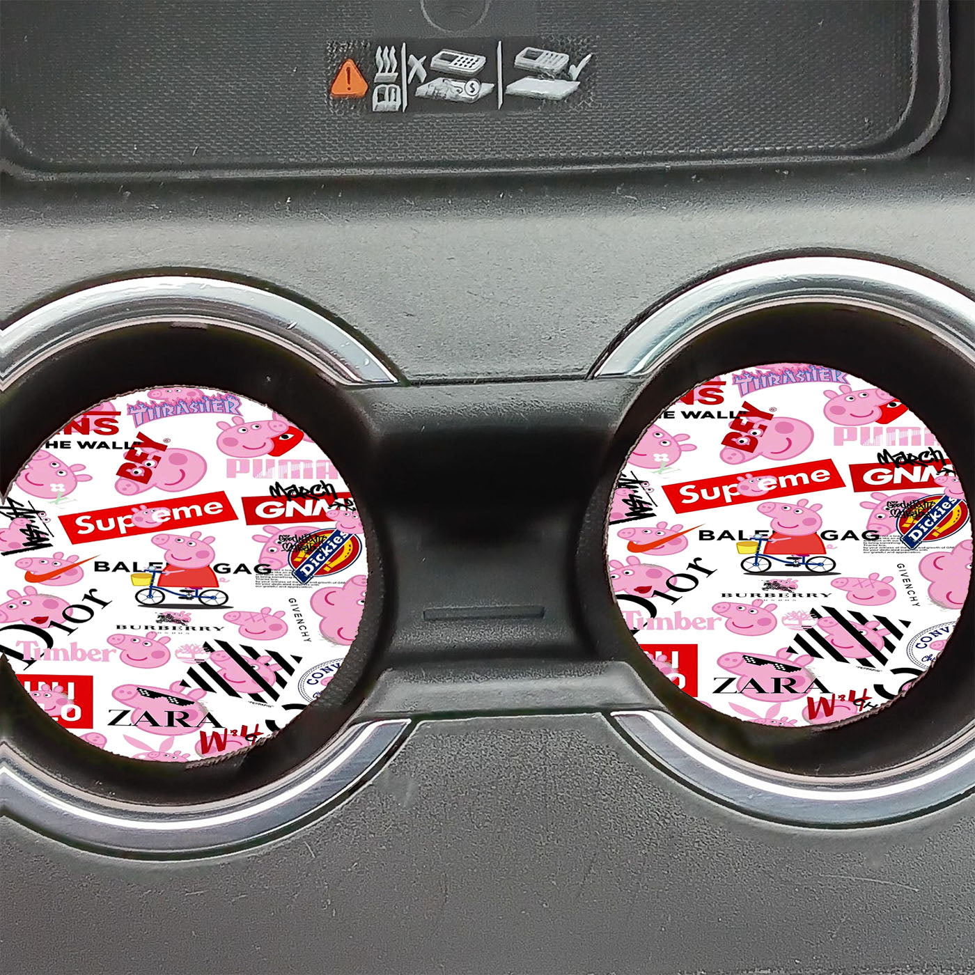 Peppa Pig Doodle Emblem Brand Collection Car Coasters
