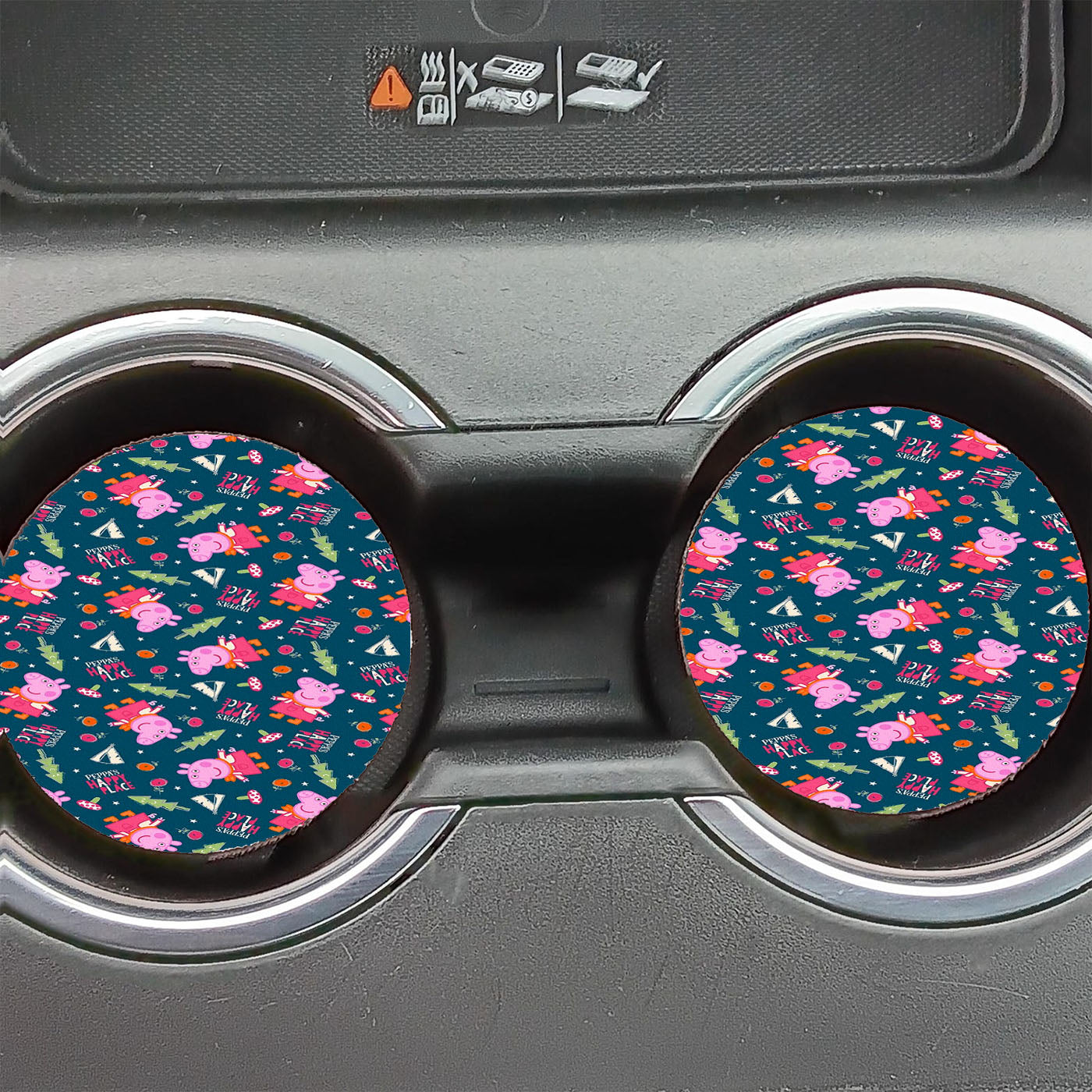 Peppa Pig Happy Place Doodle Green Car Coasters