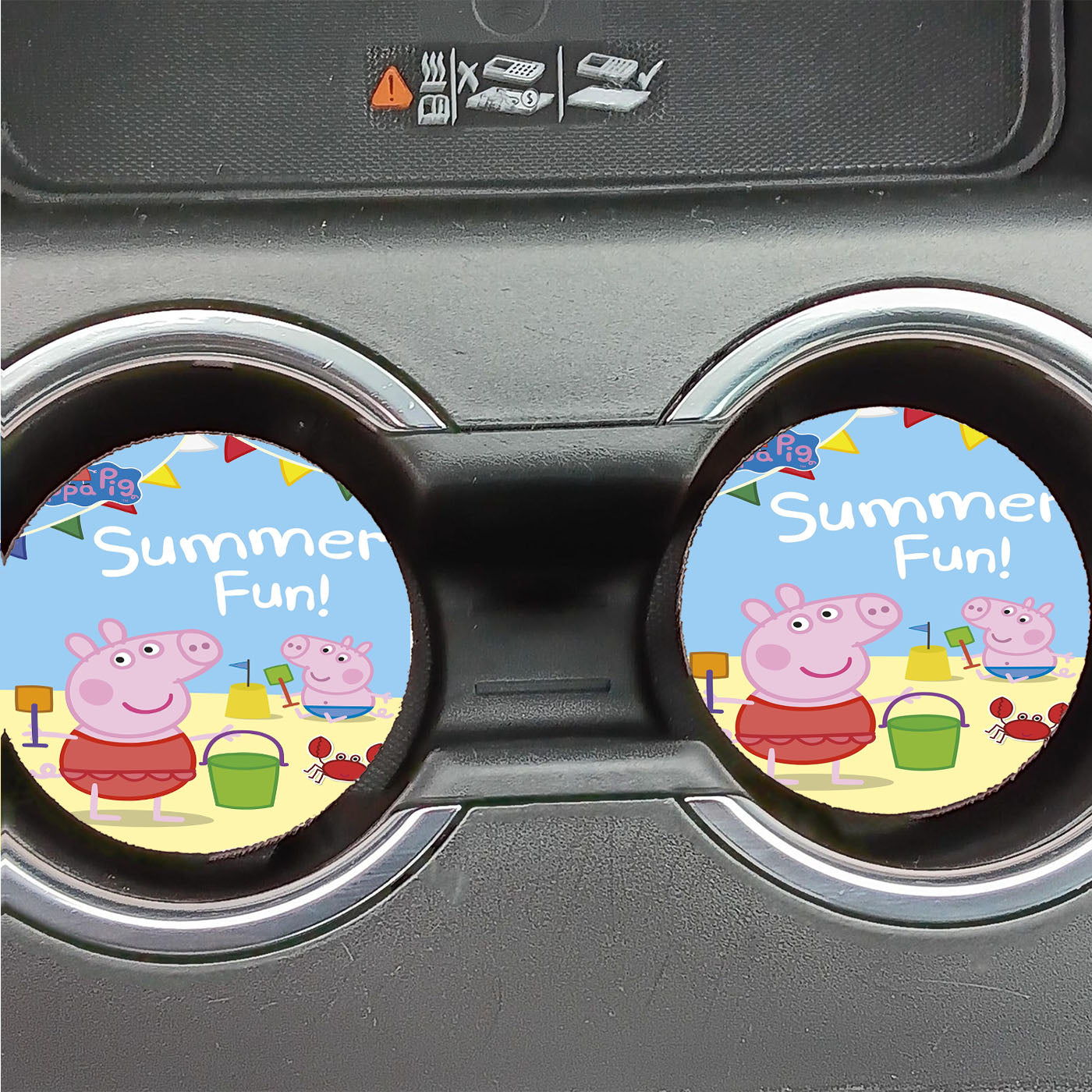 Peppa Pig Summer Fun Wallpapers Car Coasters
