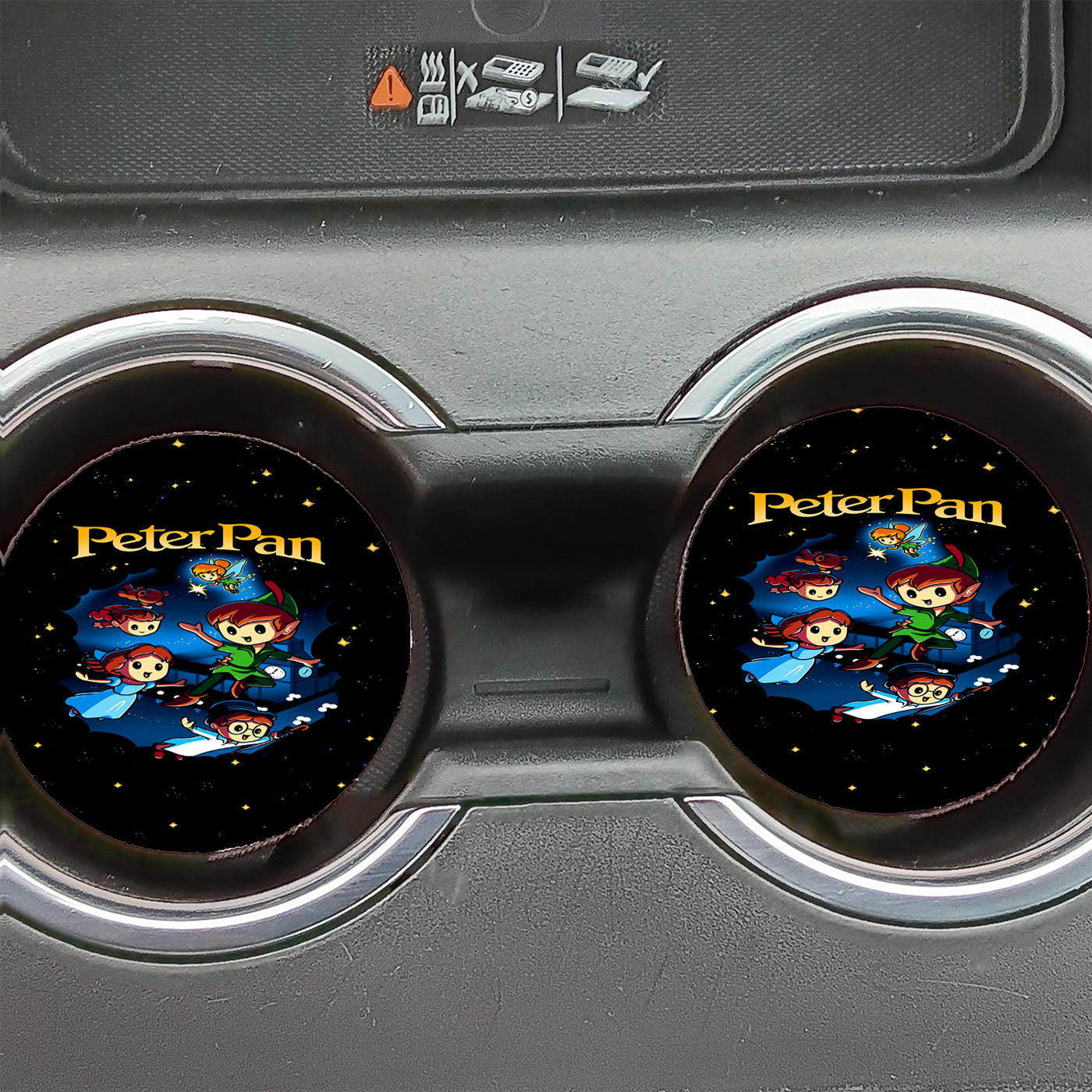 Peter Pan Cartoon Night Car Coasters