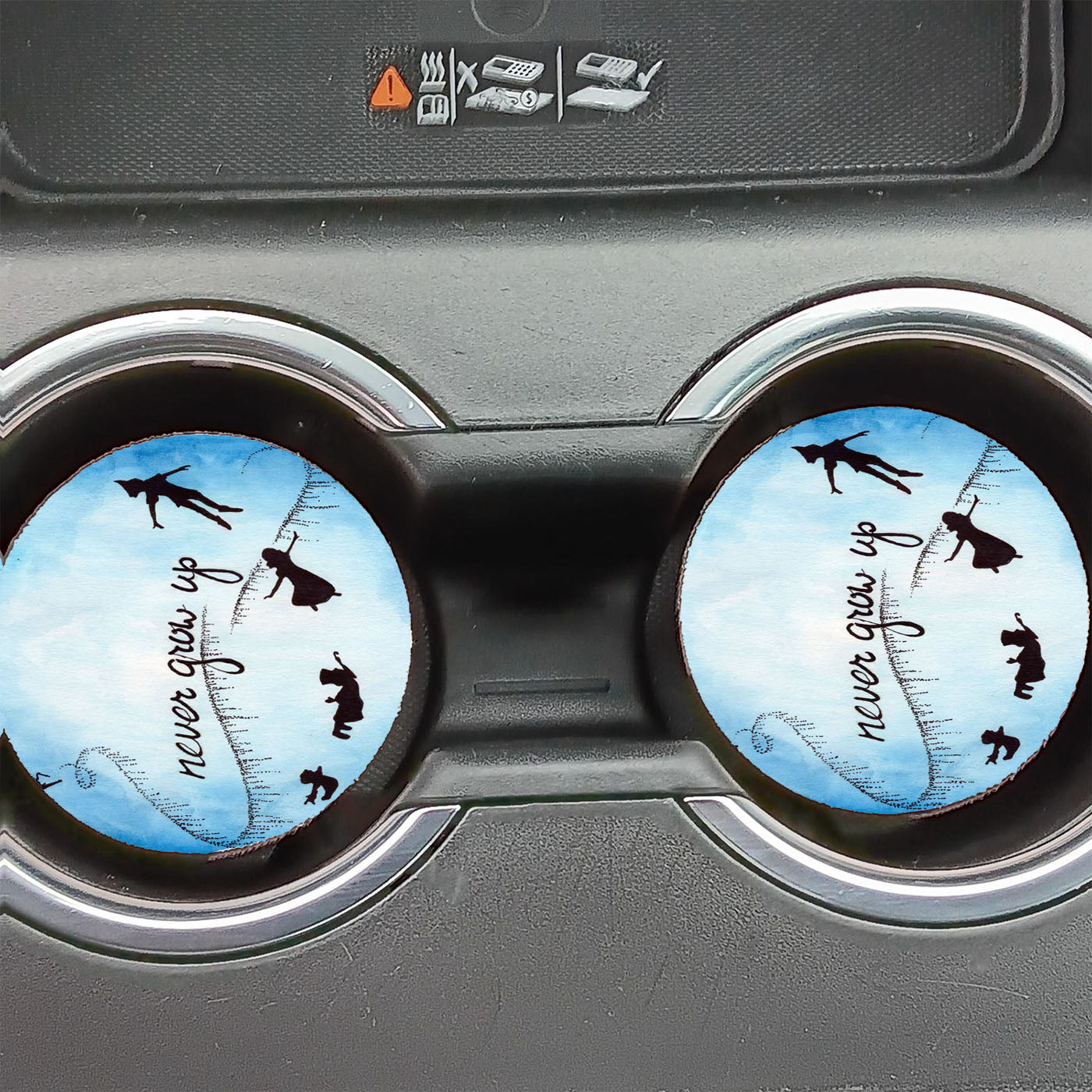 Peter Pan Quote Never Grow Up Car Coasters