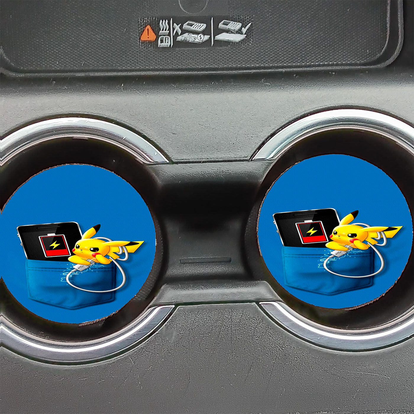 Pikachu Charger In The Pocket Car Coasters