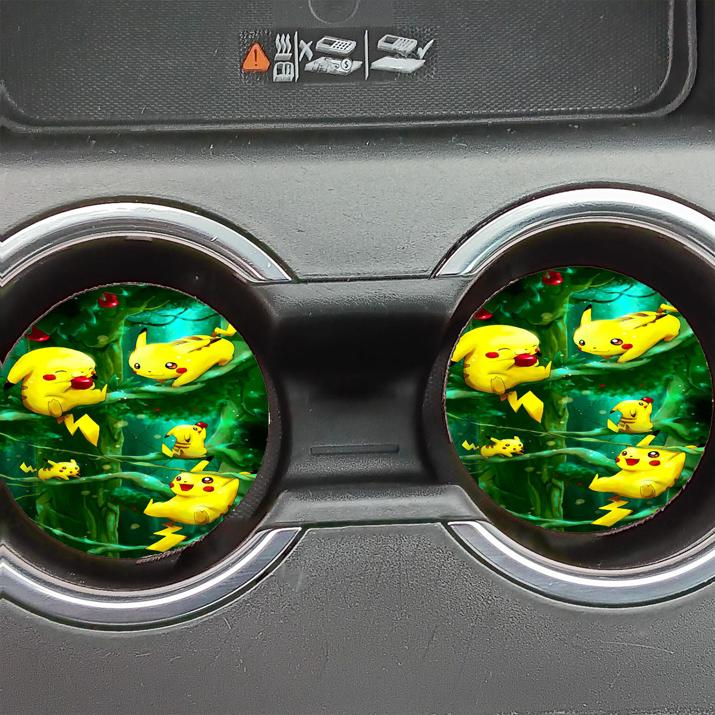Pikachu Collection In The Forest Car Coasters