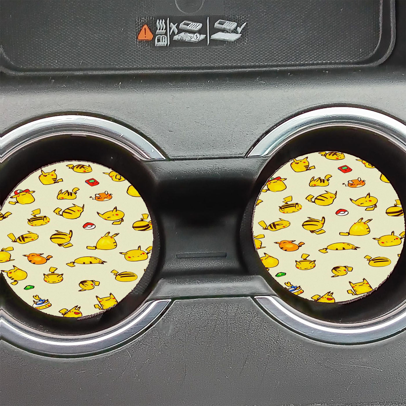 Pikachu Cute Wallpaper Car Coasters