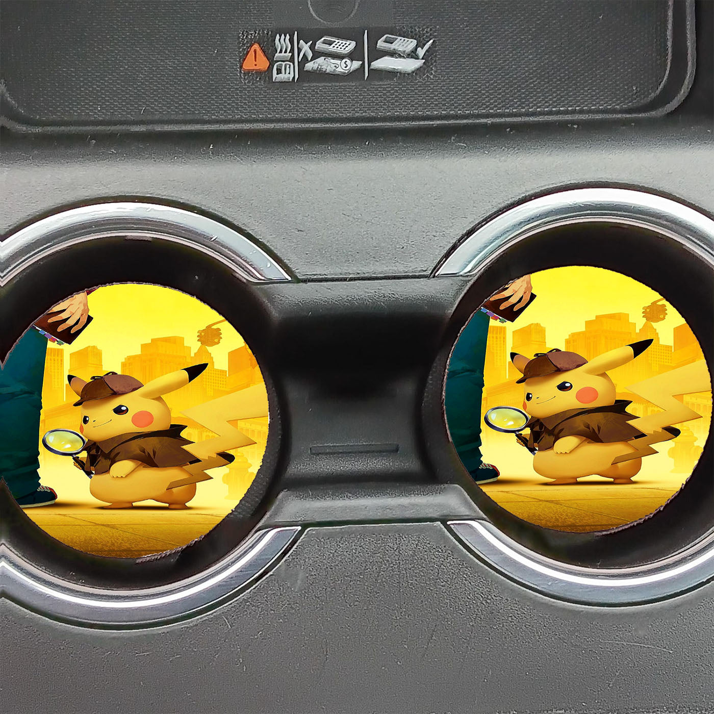 Pikachu Detective Cartoon Movie Car Coasters