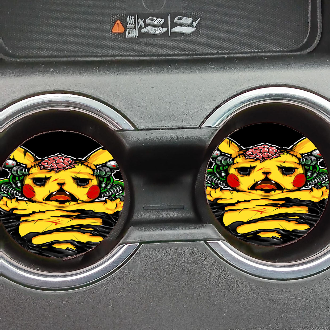 Pikachu Frankenchu Car Coasters