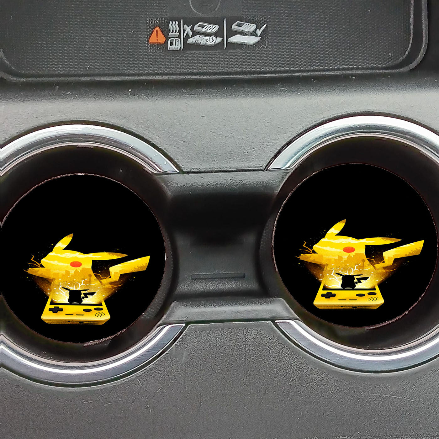 Pikachu Out Of Gameboy Car Coasters
