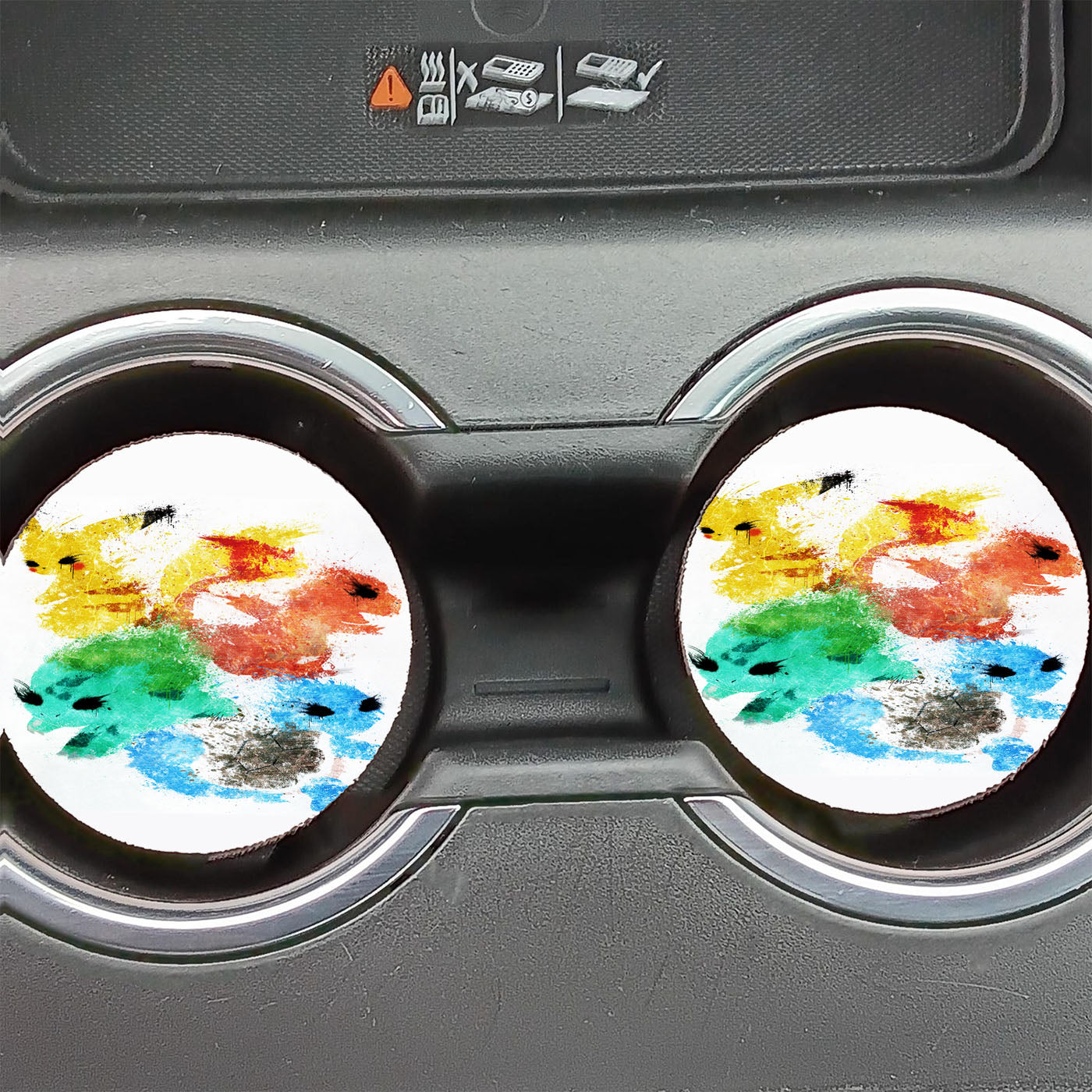 Pikachu Painting Pokemon Car Coasters