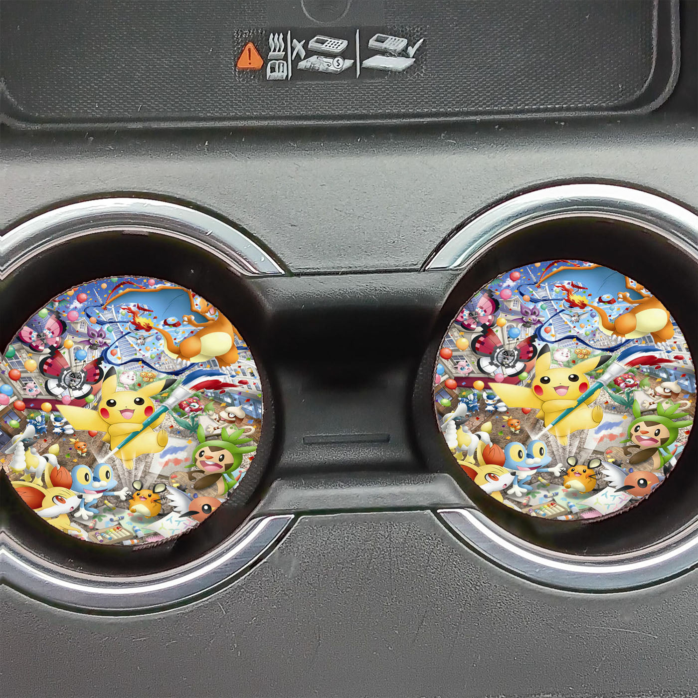 Pikachu Pokemon All Monsters Art Car Coasters