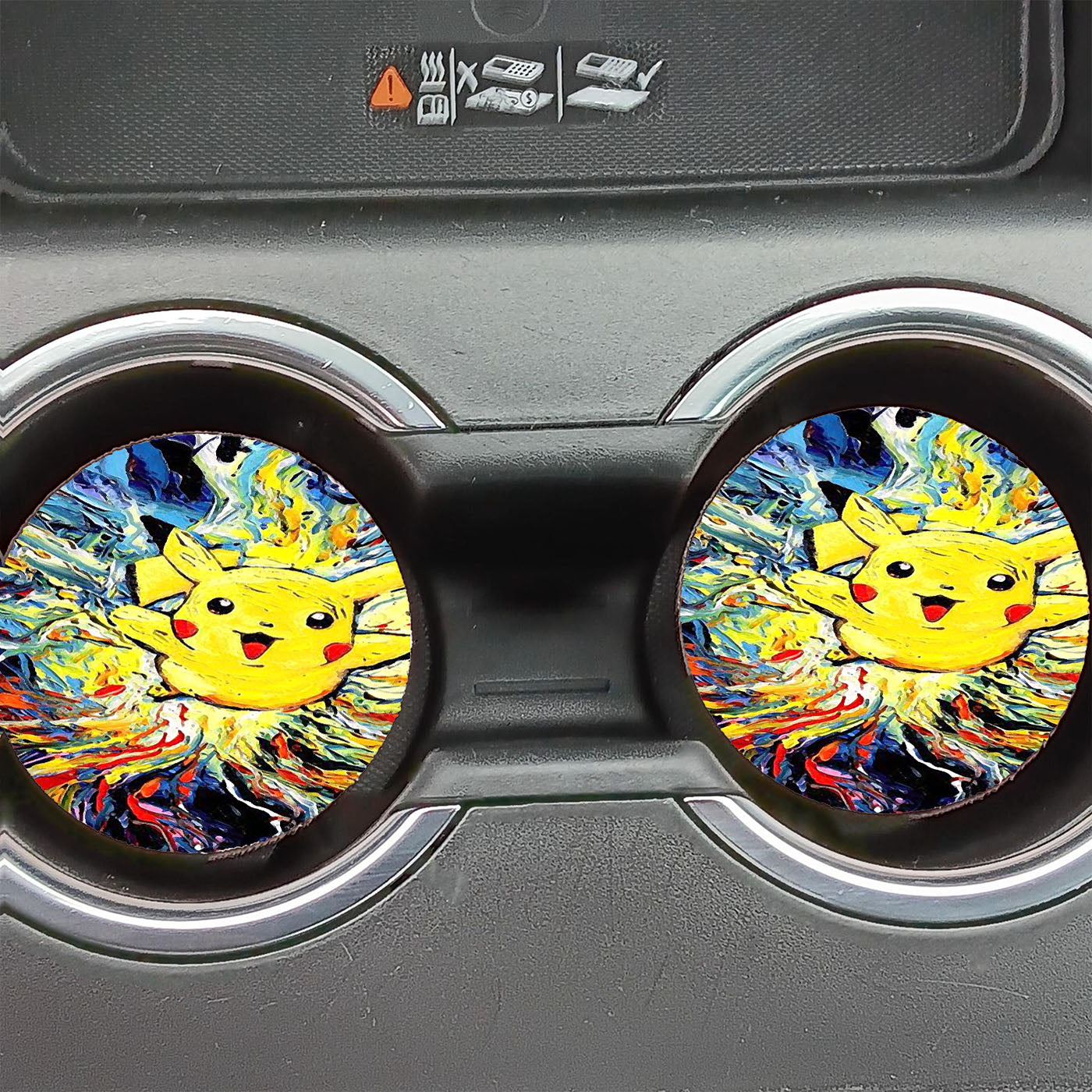 Pikachu Starry Night Car Coasters