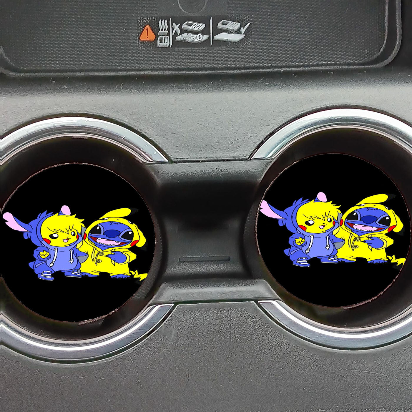Pikachu X Stitch Car Coasters