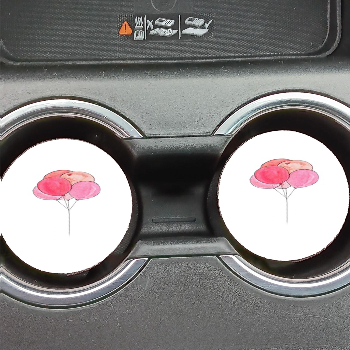 Pink Balloons Car Coasters
