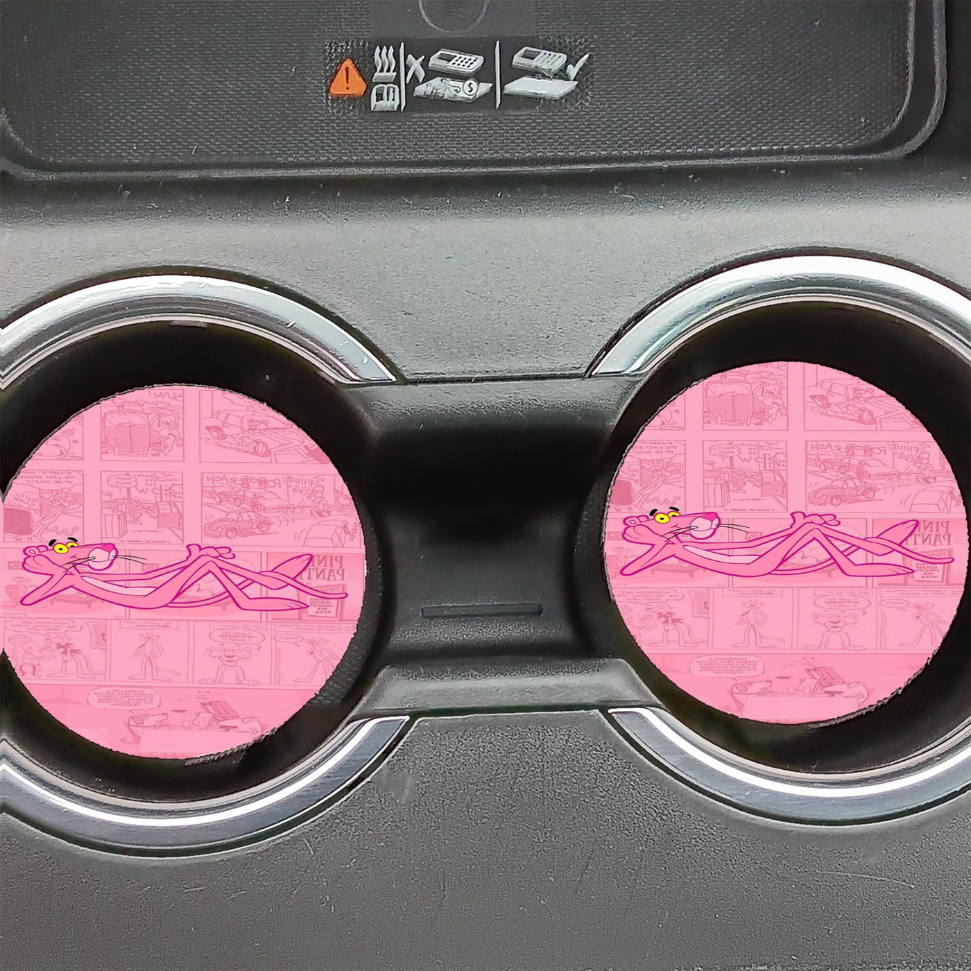 Pink Panther Comic Cartoon Car Coasters